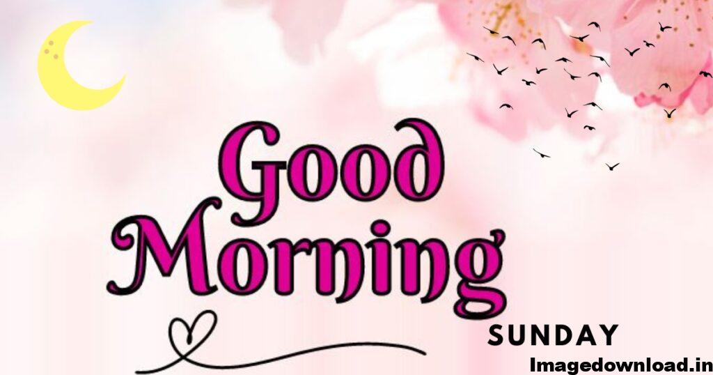 Latest Good Morning Sunday Images download, Photos & Pic, PINK GOOD MORNING PHOTO YELLOW MOON GOOD MORNING IMAGE FOR SUNDAY